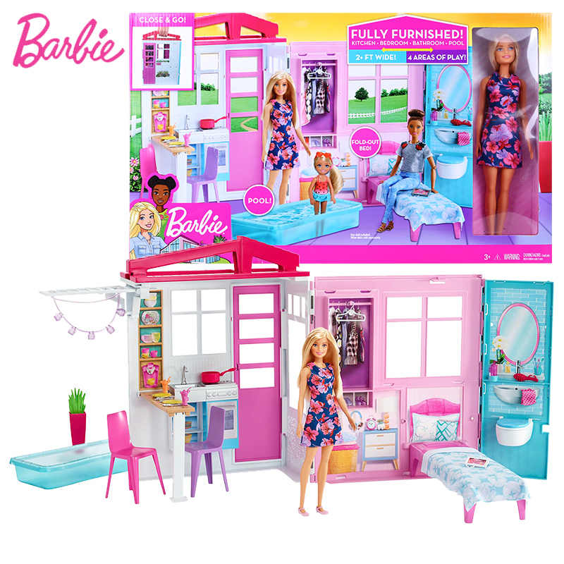 Barbie 2-Story House Close-and-Go Portable Playset 
